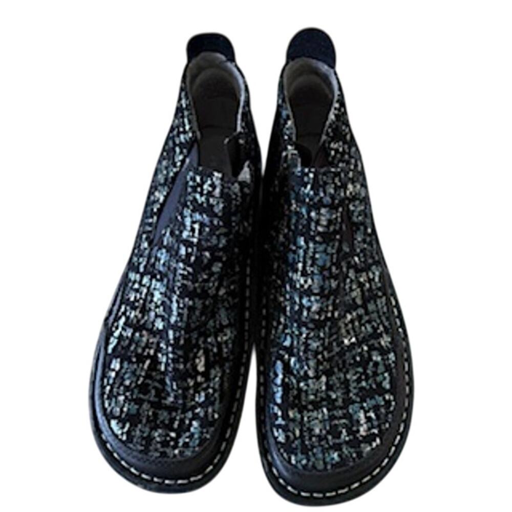 Alegria Nel-7588X Leather Ankle Boots PG Lite Size 9 (38) Winter Tweed